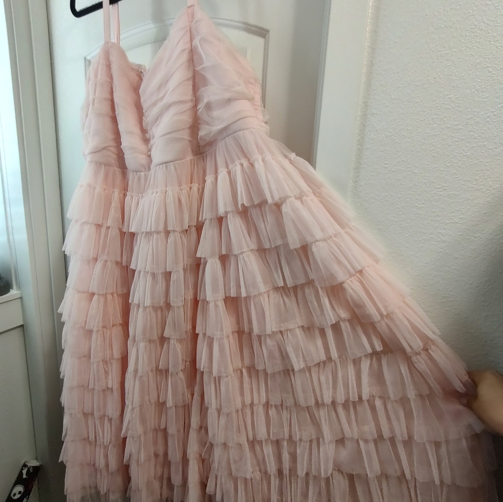 Torrid Blush Ruffled Formal Dress